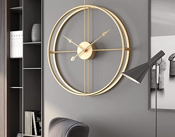 Sunvalley Vintage Metal Wall Clock 24inch (Antique Gold) (Gold)