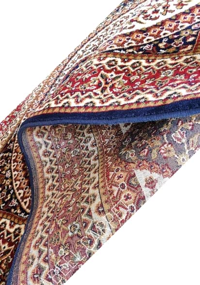 Fatima Rugs Beautiful Kashmiri Traditional Persian Style Wool & Wool Blend Carpet with 12 MM Pile Height Thickness 5x7 Feet Blue for Living Room|Home and Bedroom - Image 2