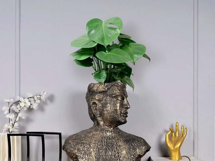 Surreal Bronze Man Table Planter
