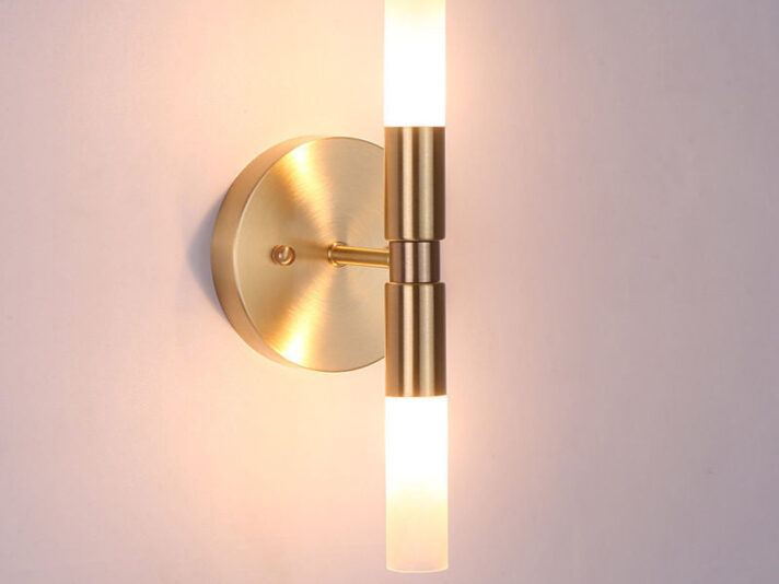 12W GOLD GLASS UP DOWN MODERN LED WALL LIGHT - WARM WHITE