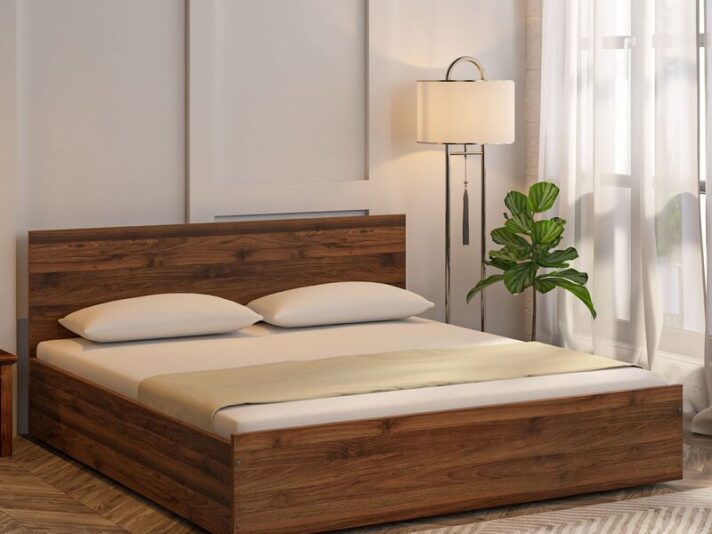 Akako King Size Bed In Walnut Finish