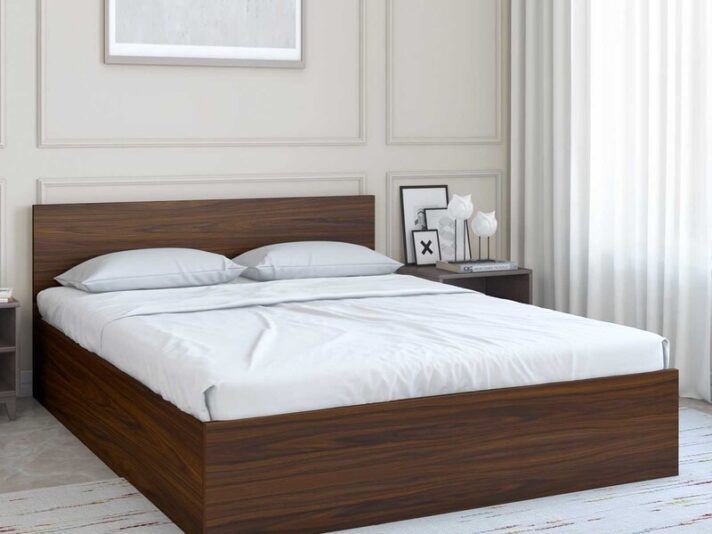 Arthur Queen Size Bed with box storage in Walnut Finish