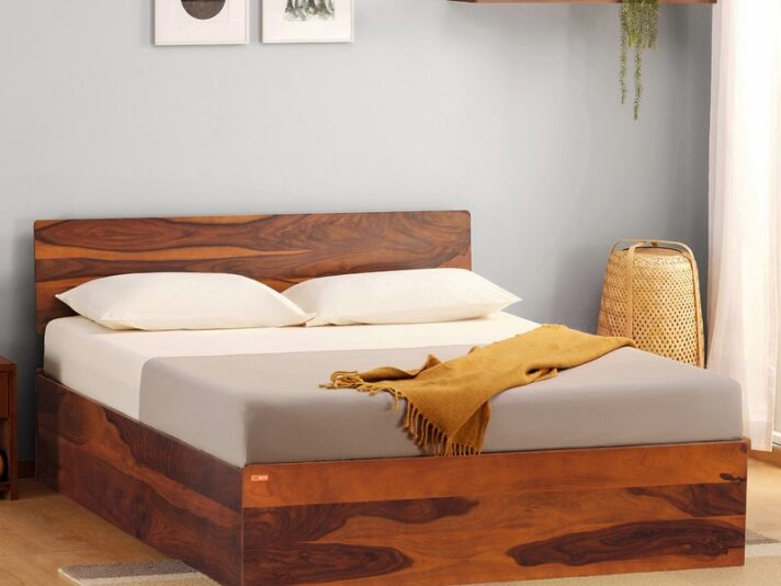 Bed GS Queen Size bed In Honey Brown Colour