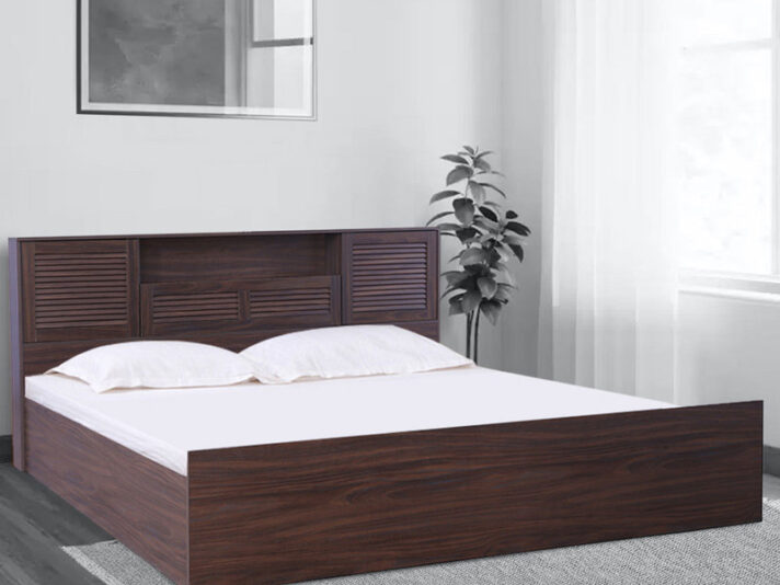 Bolton King Size Bed with Hydraulic Storage in Walnut Finish