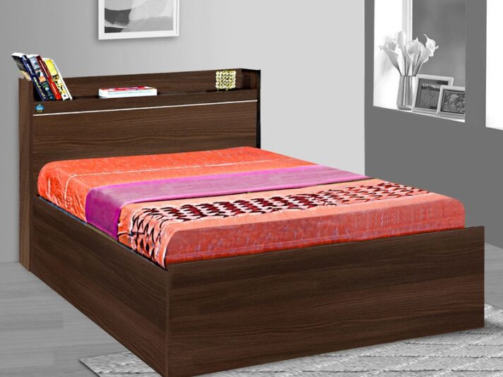 Cherry Single Bed with Storage in Acacia Dark Finish