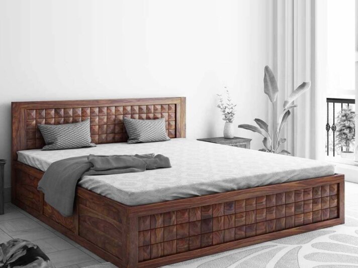 Dreamer Queen Size Bed With Drawer Storage In Teak Finish