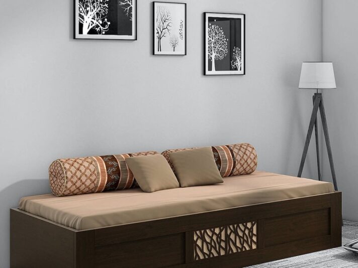Elegant Single Bed with Storage in Vermont Melamine Finish