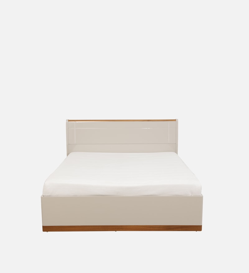 Josefa Queen Size Bed with Storage in Natural Teak Wood Finish - Image 3