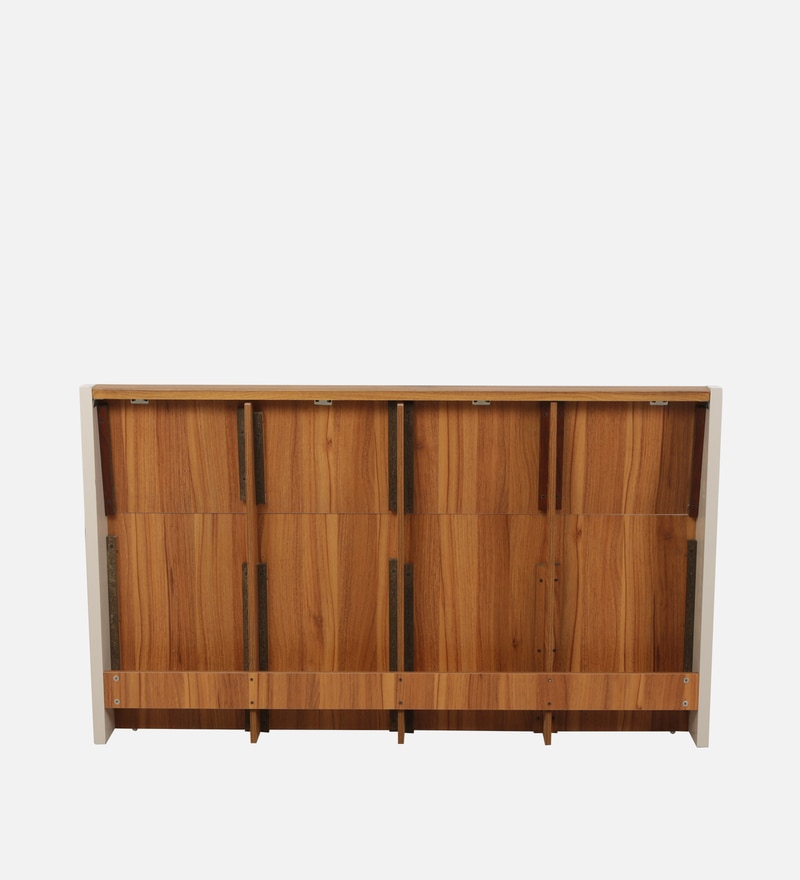 Josefa Queen Size Bed with Storage in Natural Teak Wood Finish - Image 4