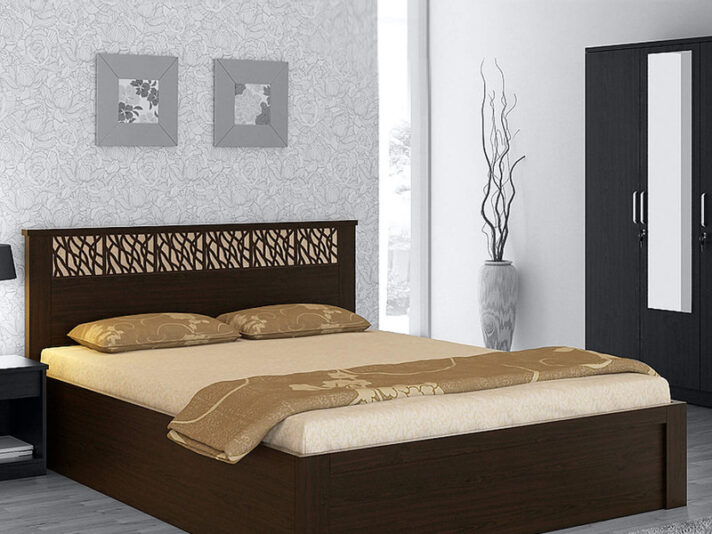 Kosmo Weave Queen Size Bed with Box Storage in Vermount Finish