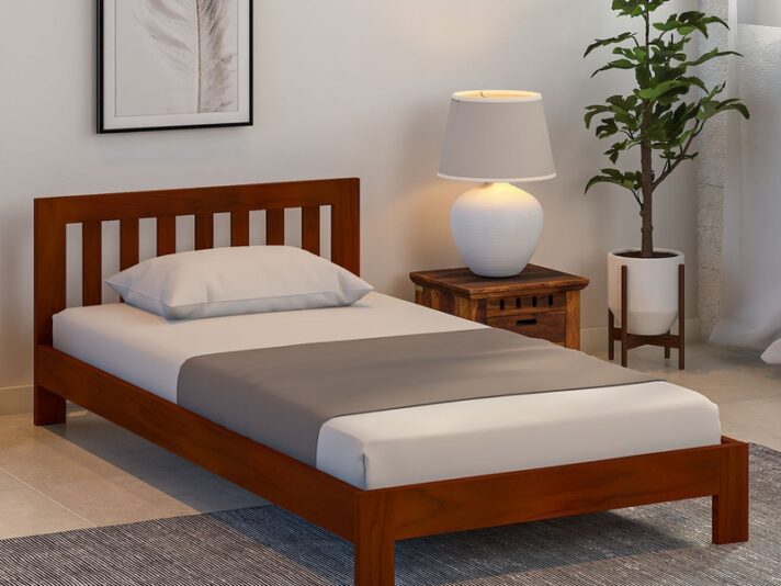Orian Solid Wood Single Bed In Honey Oak Finish