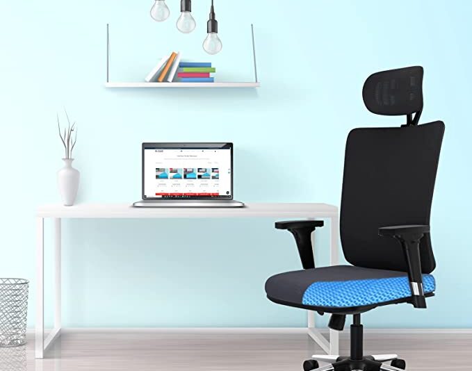 The Sleep Company SmartGRID Onyx Orthopedic Chair for Home & Office |Adjustable Lumbar Support for Ergonomic Sitting Posture|Made in India|Multiple Adjustments Mechanism(Classic Black & Grey)