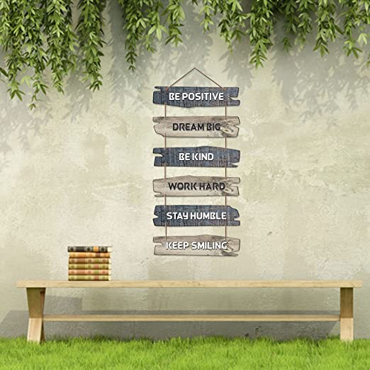 Artvibes Decorative Wall Hanging Wooden Art Decoration item for Living Room | Bedroom | Home Decor | Gifts | Quotes Decor Item | Wall Art For Hall | Mdf Wall Decoration,Set of 6(WH_3231NN) - Image 2